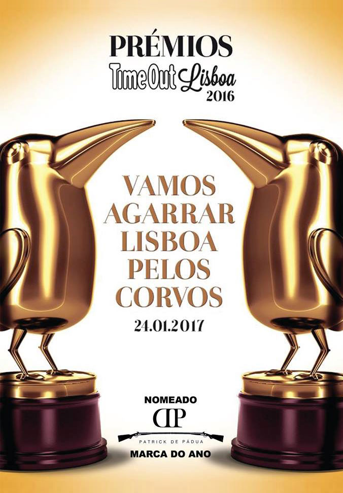 PATRICK DE PÁDUA NOMEADO PARA PRÉMIO TIME OUT LISBOA NA CATEGORIA DE MARCA DO ANO