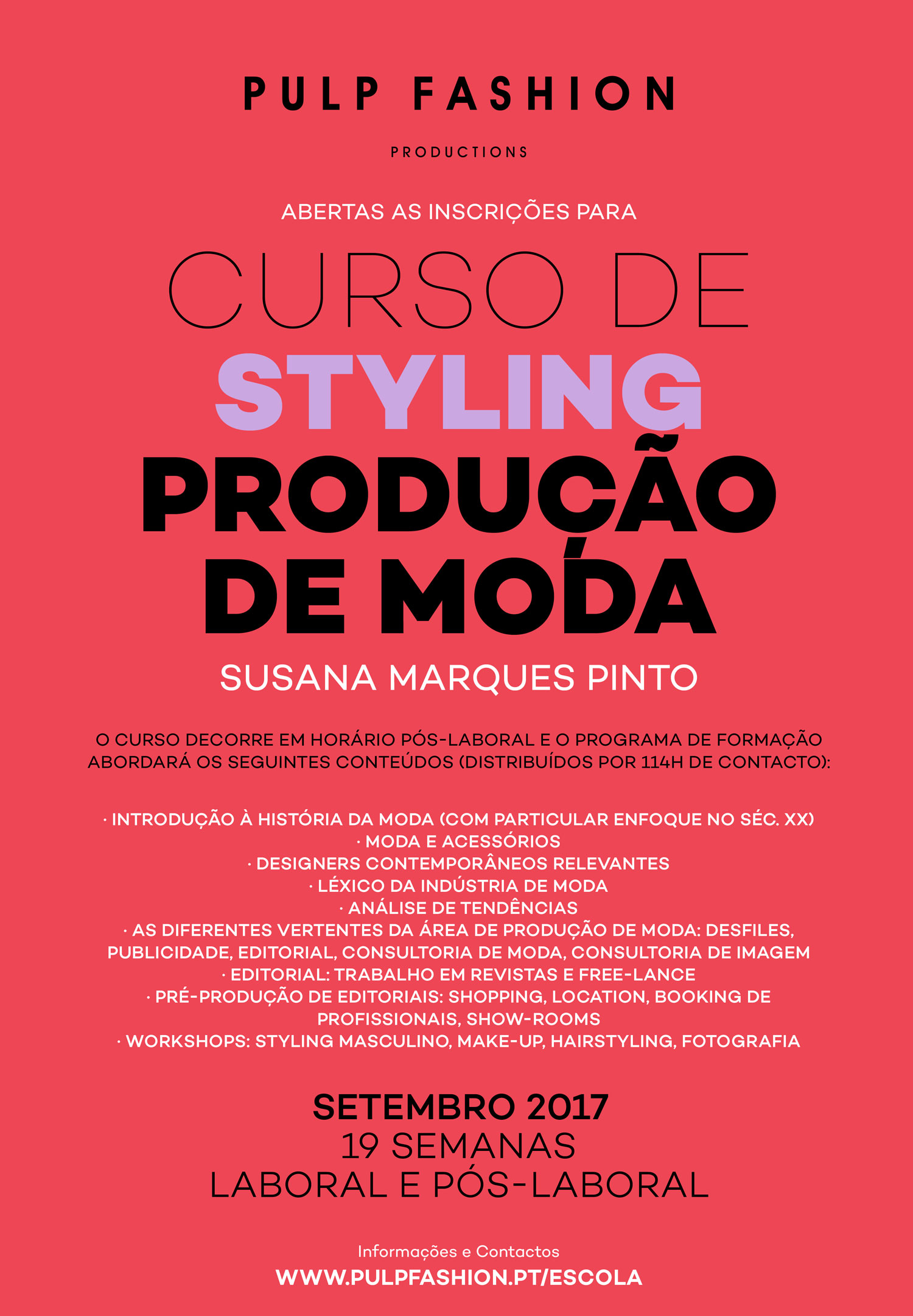 PULP FASHION ABRE INSCRIÇÕES PARA NOVO CURSO DE STYLING E PRODUÇÃO DE MODA