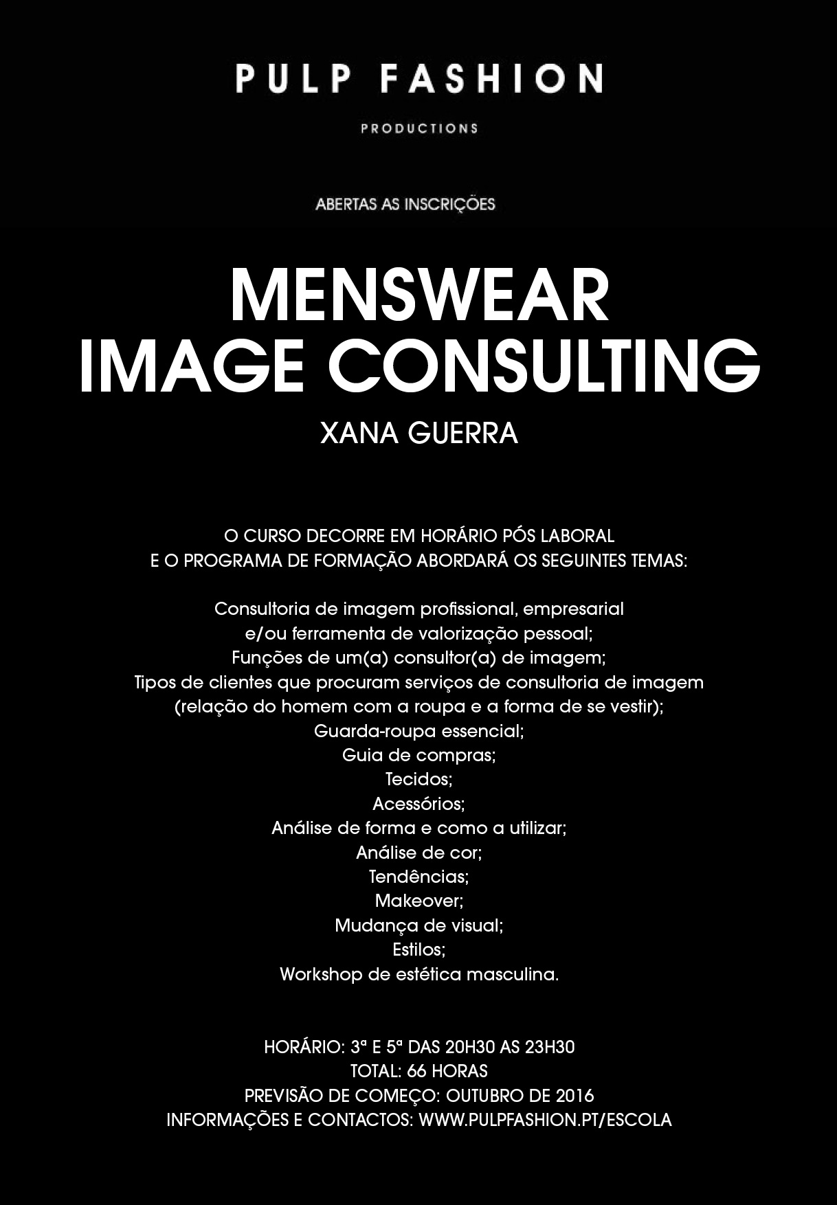 PULP FASHION PROMOVE NOVO CURSO DE MENSWEAR – IMAGE CONSULTING